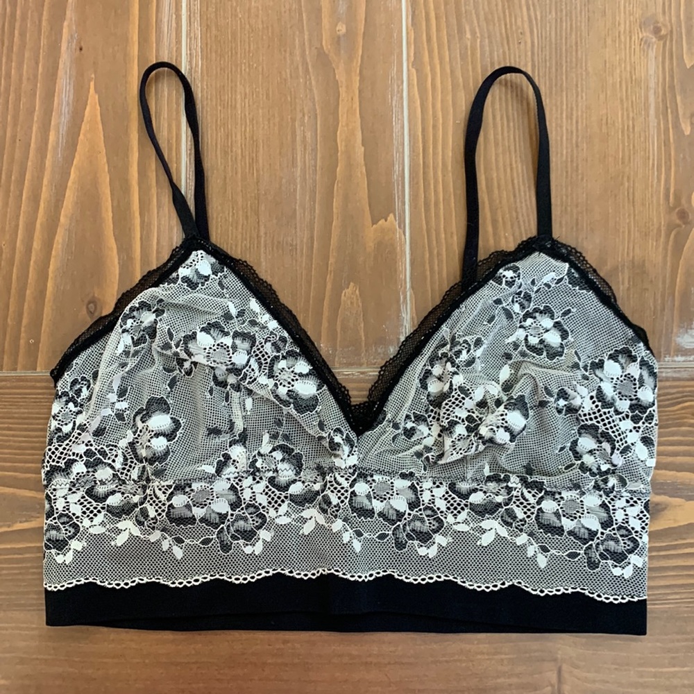 Victoria's Secret Black and White Lace Bralette